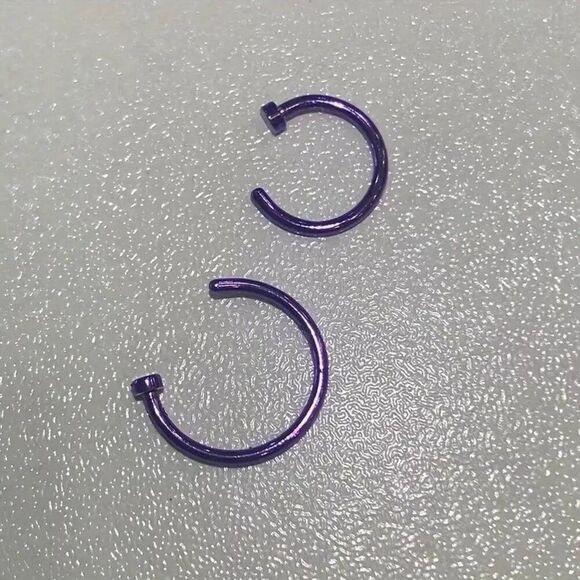 Purple Stainless Steel C-Shaped Nose Stud 1.0*10MM - Picture 1 of 1